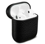 Accezz Echtleder Case für das  Apple Airpods 1 / 2 - Schwarz