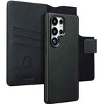 Accezz 2-in-1 Klapphülle aus Leder mit MagSafe für das Samsung Galaxy S25 Ultra - Onyx Black