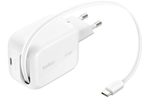 Belkin UltraCharge 45 W GAN-Ladegerät mit einziehbarem Kabel, weiß