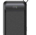 MediaRange Mobiler Zusatzakku / Powerbank 10.000mAh mit integrierten Ladekabeln und LC-Display