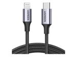 UGREEN US304 USB-C auf Lightning Kabel, 1m, schwarz