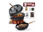 GUSSKÖNIG Eingebrannter Dutch Oven Set 7L mit Füße