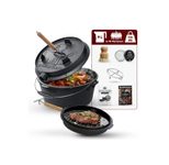 GUSSKÖNIG Eingebrannter Dutch Oven Set 9L ohne Füße