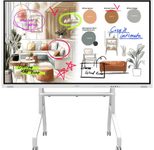 Samsung Flip WM85FX Flipchart 214,63 cm 85 Zoll inkl. Neomounts FL50-525WH1 MOVE Go Rollwagen