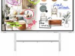 Samsung Flip WM85FX Flipchart 214,63 cm 85 Zoll inkl. Neomounts FL50-575WH1 MOVE Go XL Rollwagen