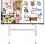 Samsung Flip WM85FX Flipchart 214,63 cm 85 Zoll inkl. Neomounts FL50-575WH1 MOVE Go XL Rollwagen