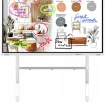 Samsung Flip WM75FX Flipchart 189 cm 75 Zoll inkl. Neomounts FL50-575WH1 MOVE Go XL Rollwagen