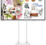Samsung Flip WM75FX Flipchart 189 cm 75 Zoll inkl. Neomounts FL55-875WH1 MOVE Lift elektrisch höhenverstellbarer Rollwagen
