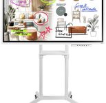 Samsung Flip WM55FX Flipchart 138,7 cm 55 Zoll inkl. Neomounts NS-M1250 Rollwagen rotierbar & Tray CY-TF65BFC
