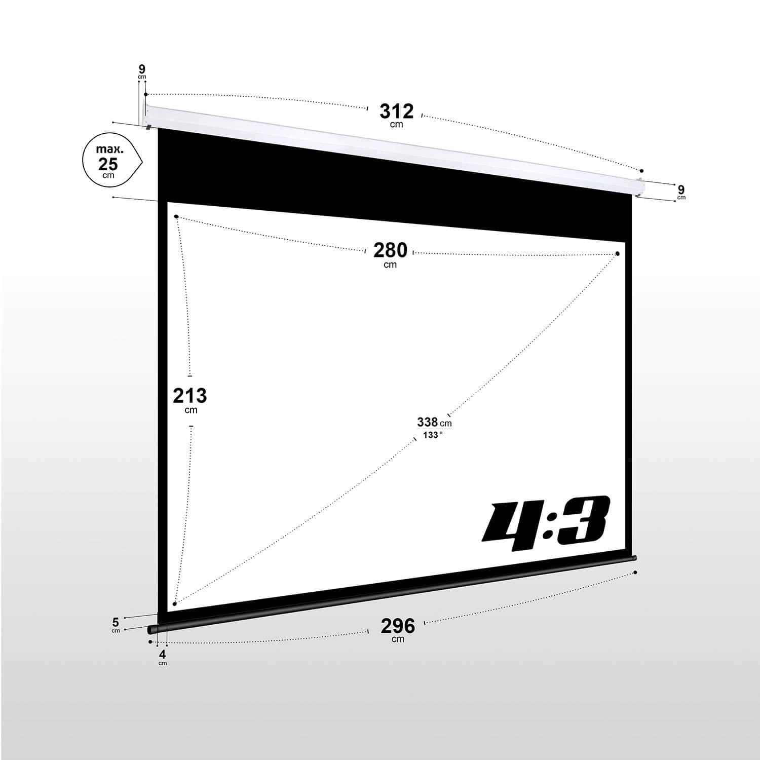 eSmart Germany Motor Leinwand MIMOTO 280 x 213 cm (133") 4:3