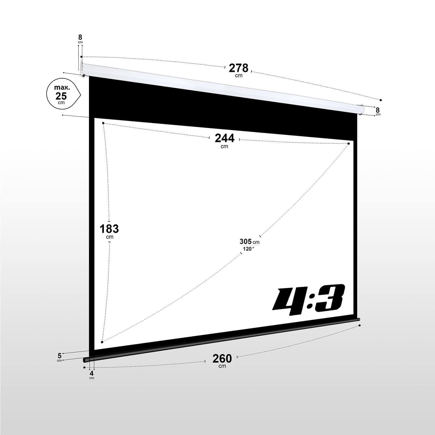 eSmart Germany Motor Leinwand MIMOTO 244 x 183 cm (120") 4:3