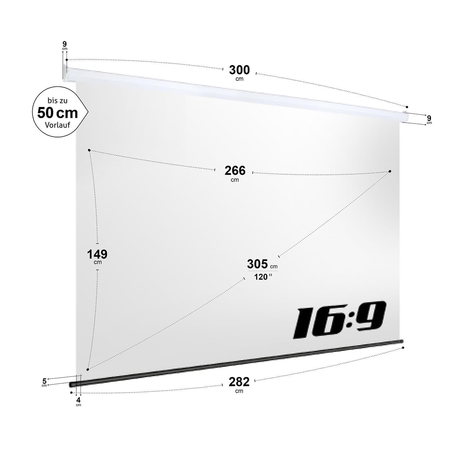eSmart Germany Akustik-Motor Leinwand MIMOTO 266 x 149 cm (120") 16:9