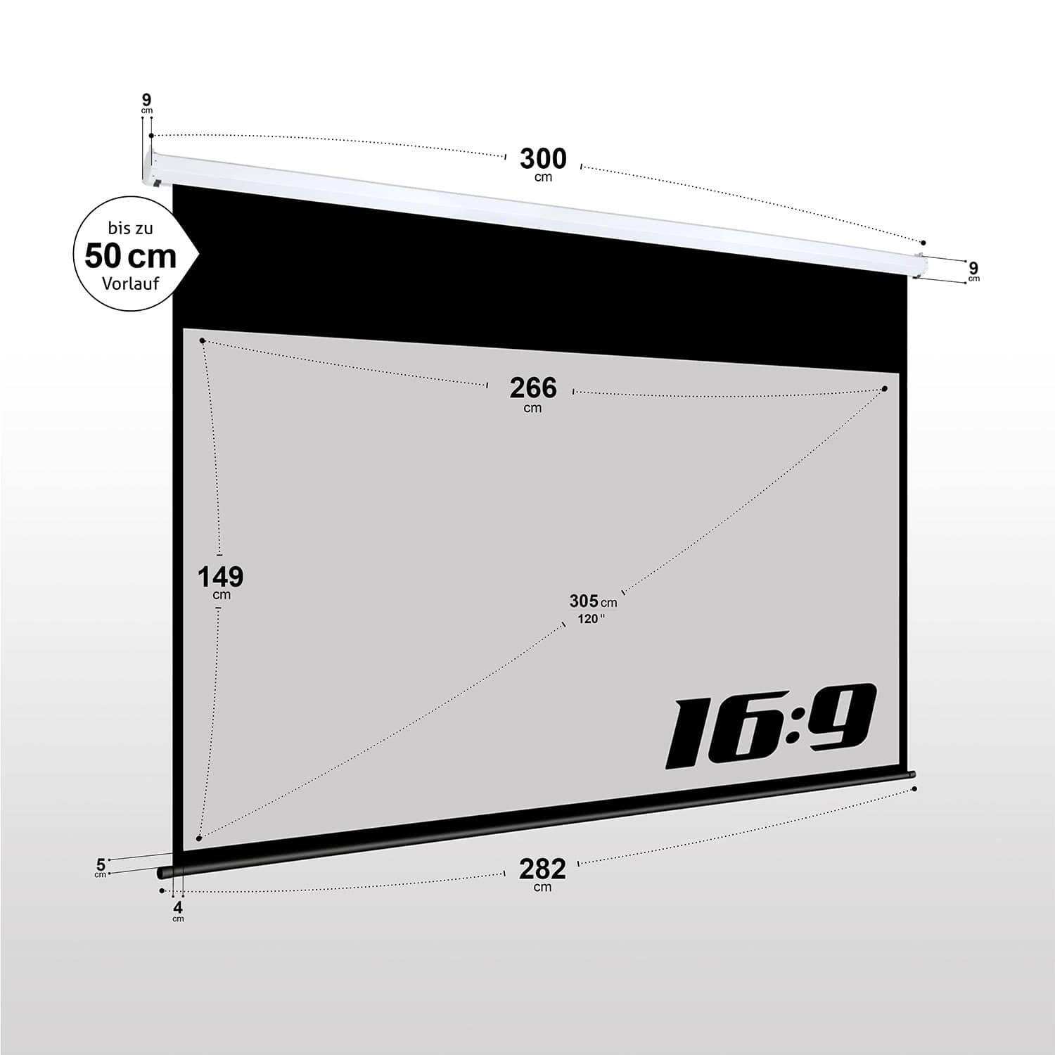 eSmart Germany Tageslicht-Motor Leinwand MIMOTO GRAU 266 x 149 cm (120") 16:9