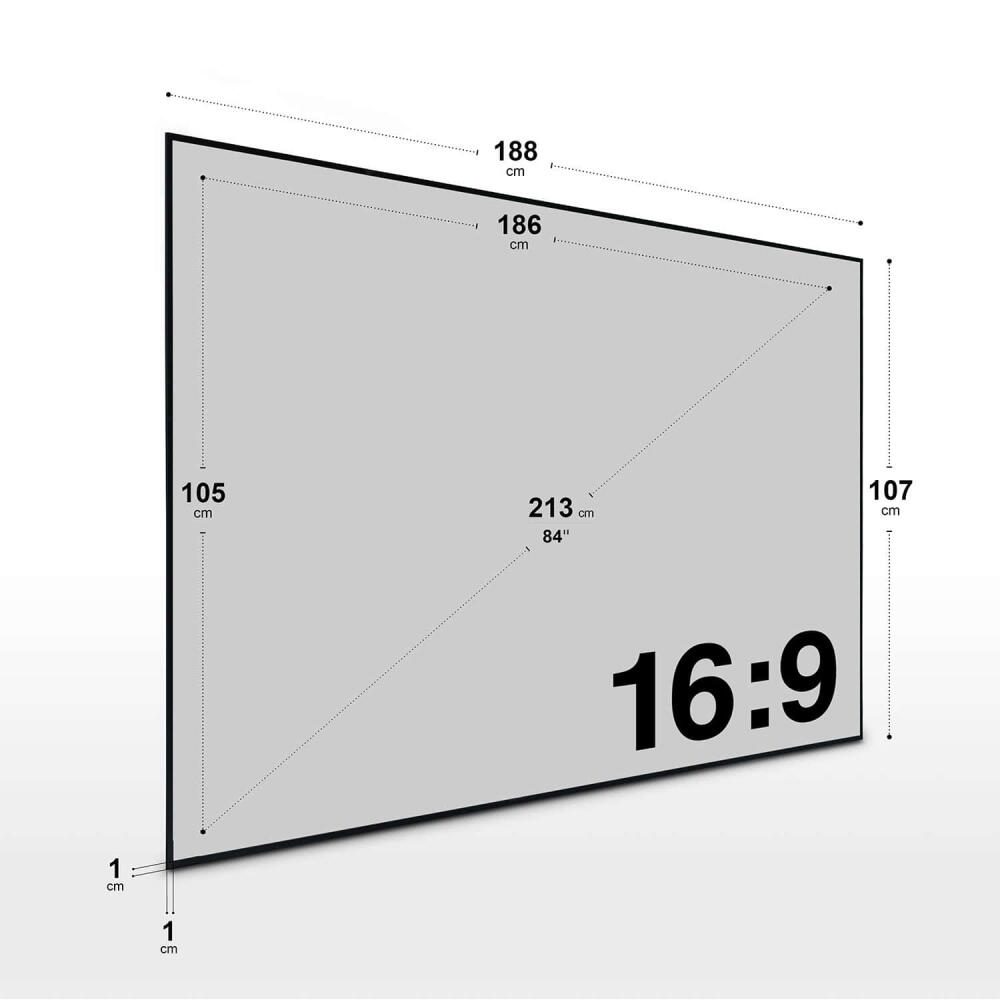 eSmart Expert UKD Tageslicht Rahmen Leinwand 213 cm 84 Zoll GRAU