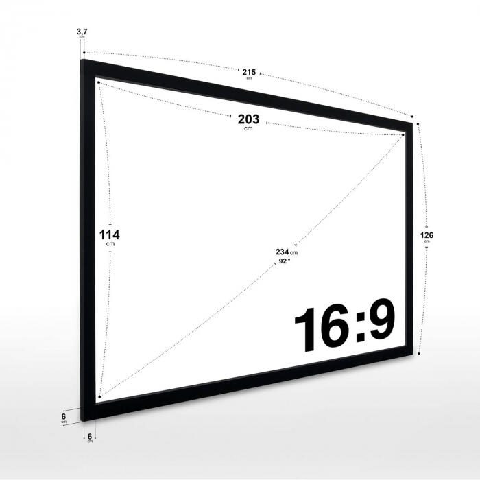 eSmart Professional MIRALE Akustik-Rahmen Leinwand 203 x 114 cm (92") 16:9