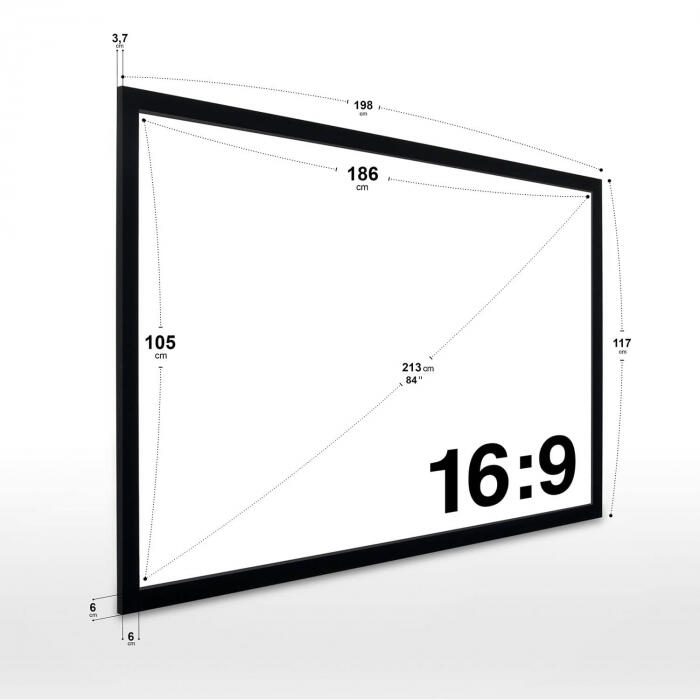 eSmart Professional MIRALE Akustik-Rahmen Leinwand 186 x 105 cm (84") 16:9