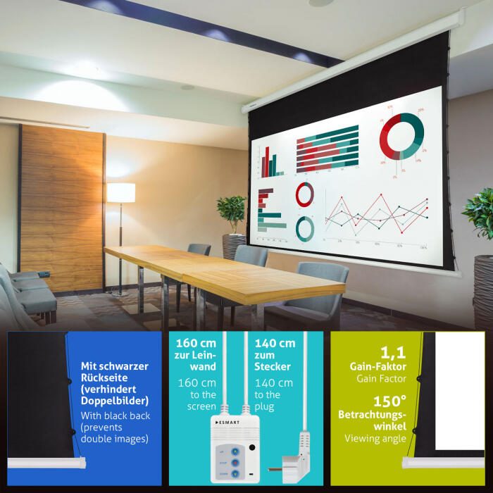 eSmart Professional TATENSO Tension Leinwand 160 x 90 cm (72") 16:9