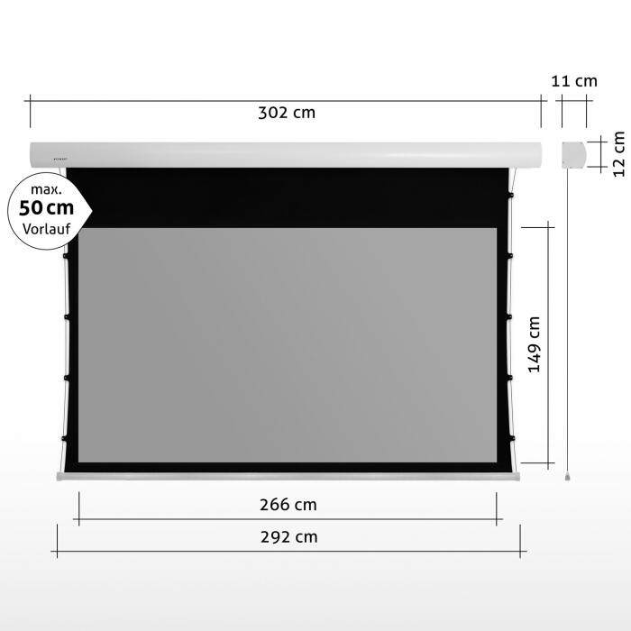 eSmart Expert XTS Tension Leinwand Grau 266 x 149 cm (120") 16:9