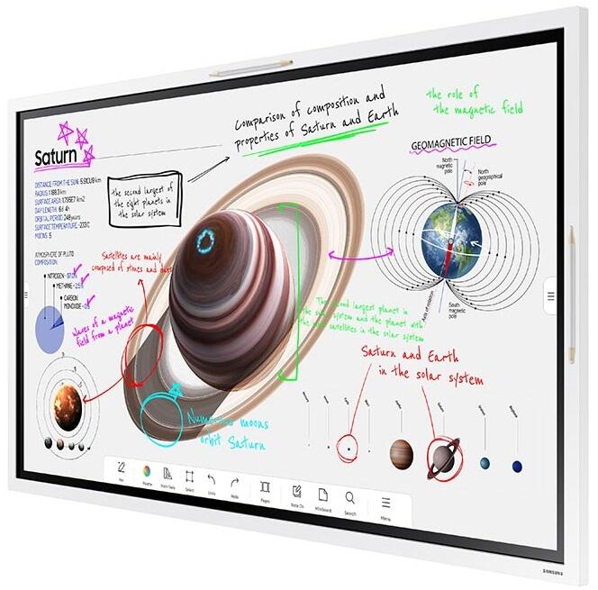 Samsung Flip Pro WM55B Flipchart 138,7 cm 55 Zoll inkl. Peerless SR560 rotierbarer Rollwagen & Tray CY-TF65BBC