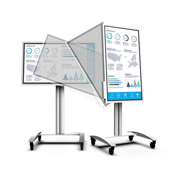 Samsung Flip Pro WM65B Flipchart 165 cm 65 Zoll inkl. Peerless SR560 rotierbarer Rollwagen & Tray CY-TF65BBC